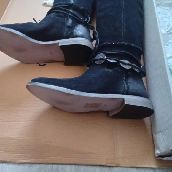 Musse & Cloud Over The Knee Black Elegant Black Boots - Picture 4 of 6